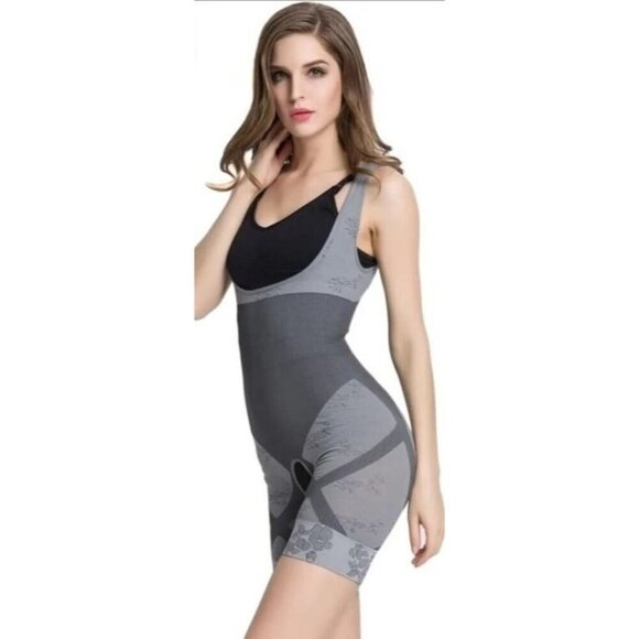 Bamboo Charcoal Slimming Breathable Bodysuit 360 degree firm tummy thigh control - Picture 5 of 8